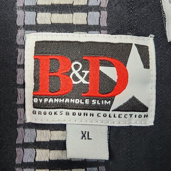 Vtg 90s Brooks & Dunn Shirt Mens XL‎ Pearl Snap Buttons Western Chore Wear Rodeo - Picture 16 of 16